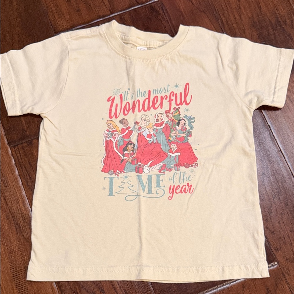 Disney Cream Kids Tee with Princess Design